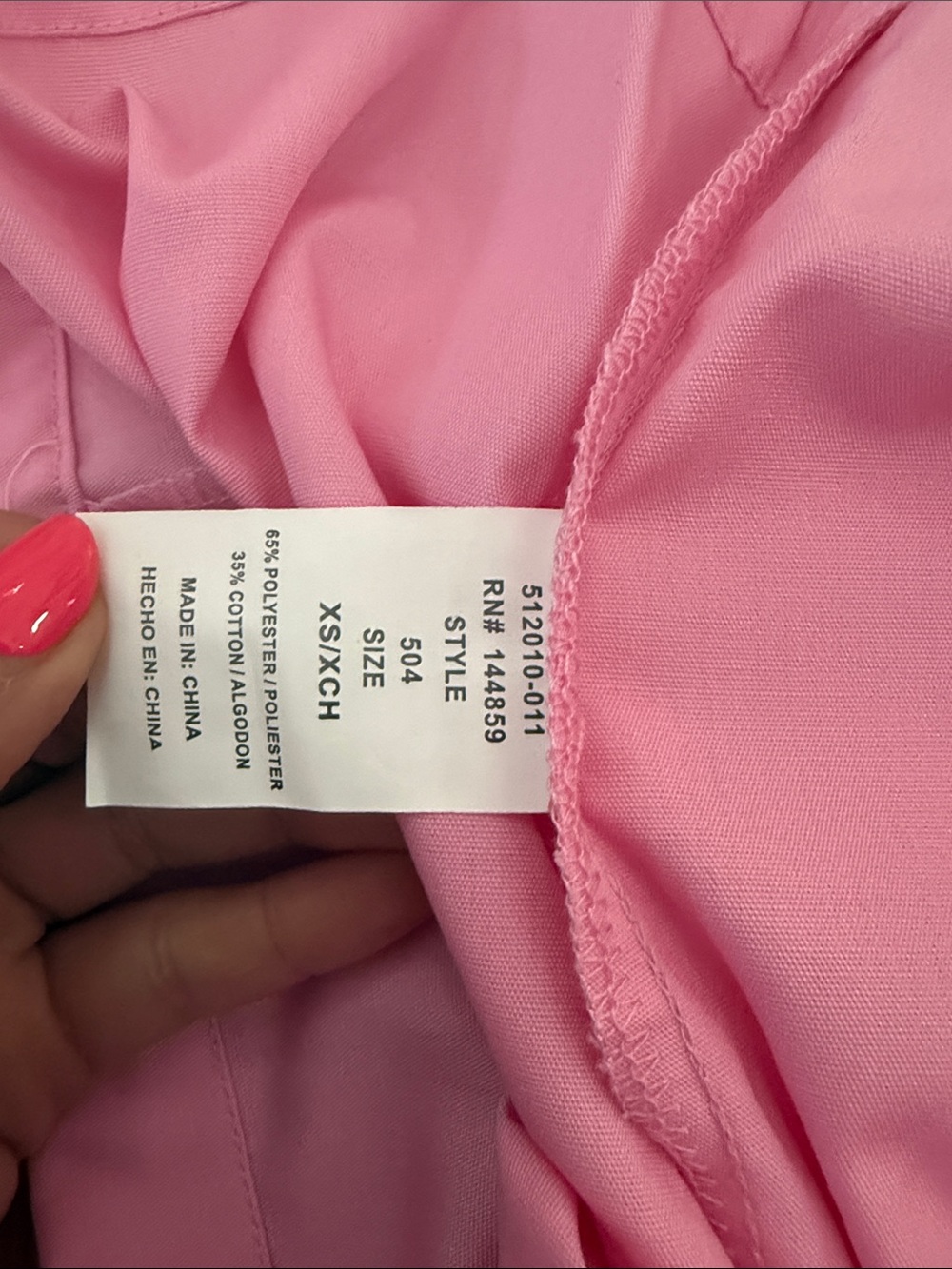 NWT - University of Miami Pink Drawstring Scrubs - Picture 6 of 6